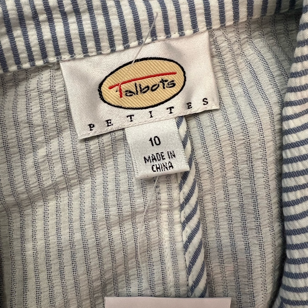 Talbots White and Blue Striped Blazer - Picture 4 of 4